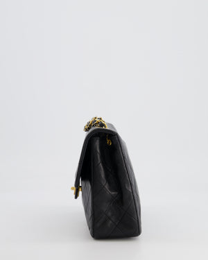 Chanel Vintage Black Small Square Single Flap Bag in Lambskin Leather with 24K Gold Hardware