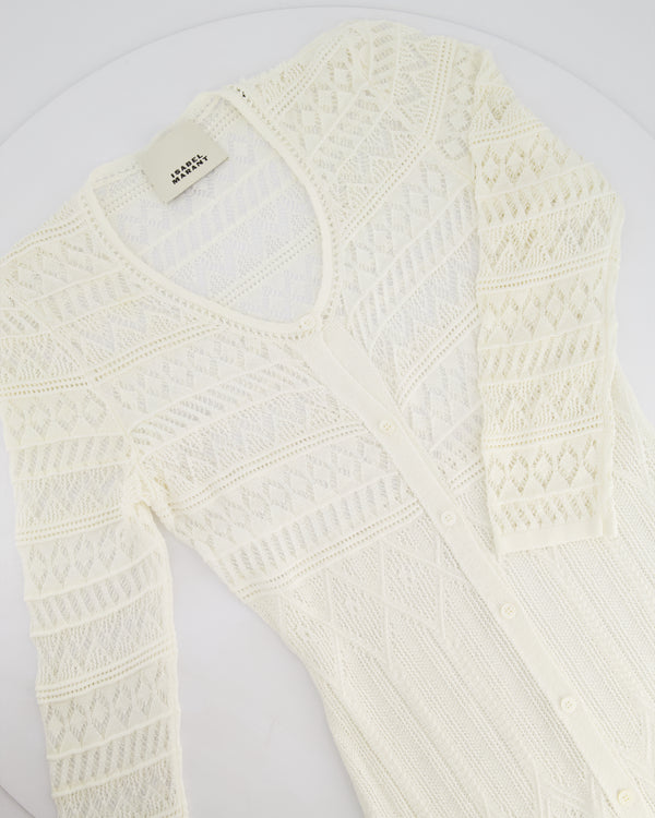 Isabel Marant White Crochet Button Up Maxi Dress Size FR 40 (UK 12)
