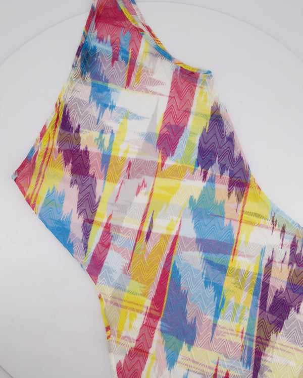 Missoni Multi-Colour One Shoulder Crochet Knit Cover Up IT 40 (UK 8)