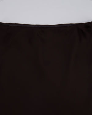 Norma Kamali Brown Satin Midi Skirt Size S (UK 8)