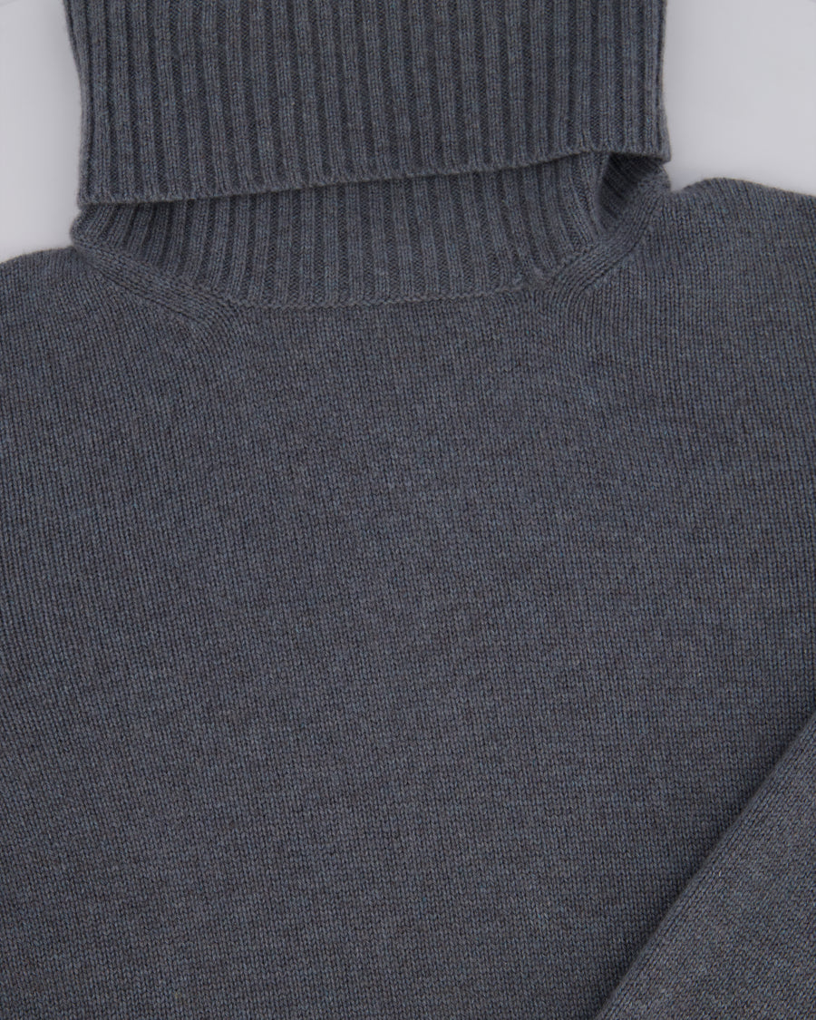 Loro Piana Grey Baby Cashmere Roll-Neck Jumper Size IT 42 (UK 10)
