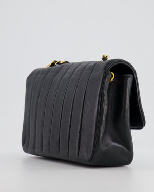 Chanel Vintage Black Classic Small Mademoiselle Flap Bag in Lambskin Leather with 24k Gold Hardware