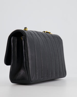 Chanel Vintage Black Classic Small Mademoiselle Flap Bag in Lambskin Leather with 24k Gold Hardware