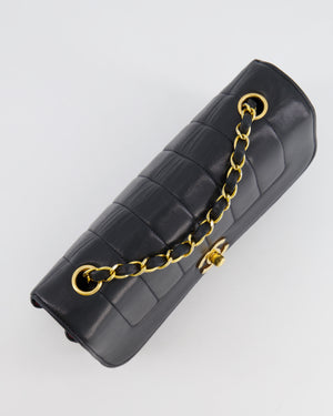 Chanel Vintage Black Classic Small Mademoiselle Flap Bag in Lambskin Leather with 24k Gold Hardware