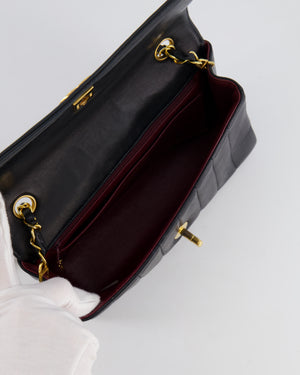 Chanel Vintage Black Classic Small Mademoiselle Flap Bag in Lambskin Leather with 24k Gold Hardware