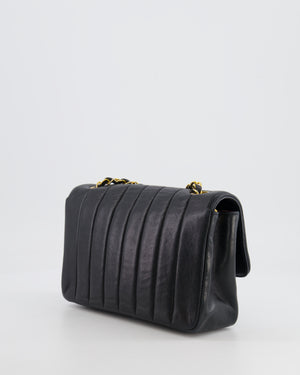 Chanel Vintage Black Classic Small Mademoiselle Flap Bag in Lambskin Leather with 24k Gold Hardware