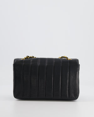 Chanel Vintage Black Classic Small Mademoiselle Flap Bag in Lambskin Leather with 24k Gold Hardware