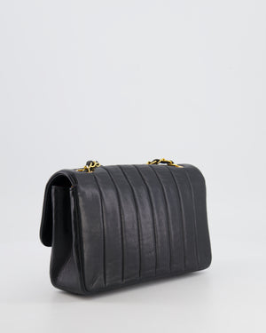 Chanel Vintage Black Classic Small Mademoiselle Flap Bag in Lambskin Leather with 24k Gold Hardware