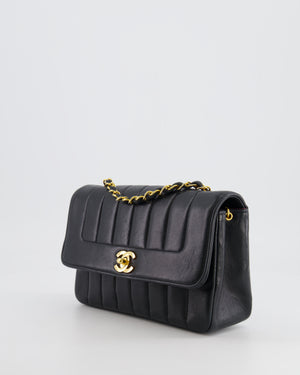 Chanel Vintage Black Classic Small Mademoiselle Flap Bag in Lambskin Leather with 24k Gold Hardware