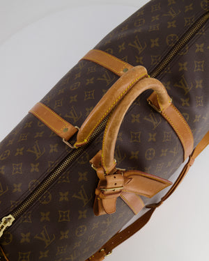 Louis Vuitton Vintage Brown Monogram Canvas Keepall 50 Travel Bag with Gold Hardware and Removable Strap RRP £2,000