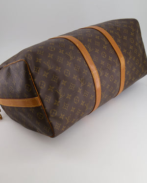 Louis Vuitton Vintage Brown Monogram Canvas Keepall 50 Travel Bag with Gold Hardware and Removable Strap RRP £2,000