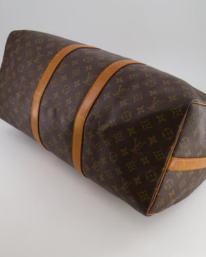 Louis Vuitton Vintage Brown Monogram Canvas Keepall 50 Travel Bag with Gold Hardware and Removable Strap RRP £2,000