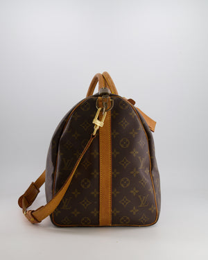 Louis Vuitton Vintage Brown Monogram Canvas Keepall 50 Travel Bag with Gold Hardware and Removable Strap RRP £2,000