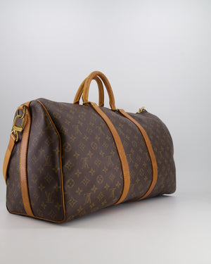 Louis Vuitton Vintage Brown Monogram Canvas Keepall 50 Travel Bag with Gold Hardware and Removable Strap RRP £2,000