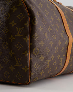 Louis Vuitton Vintage Brown Monogram Canvas Keepall 50 Travel Bag with Gold Hardware RRP £2,000