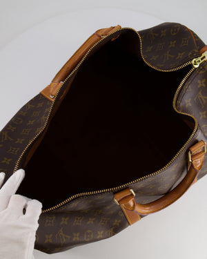 Louis Vuitton Vintage Brown Monogram Canvas Keepall 50 Travel Bag with Gold Hardware RRP £2,000
