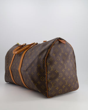 Louis Vuitton Vintage Brown Monogram Canvas Keepall 50 Travel Bag with Gold Hardware RRP £2,000