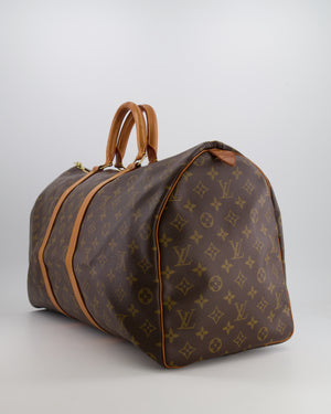 Louis Vuitton Vintage Brown Monogram Canvas Keepall 50 Travel Bag with Gold Hardware RRP £2,000