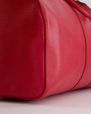 Louis Vuitton Vintage Red Epi Leather Keepall 55 Travel Bag with Gold Hardware RRP £2,800