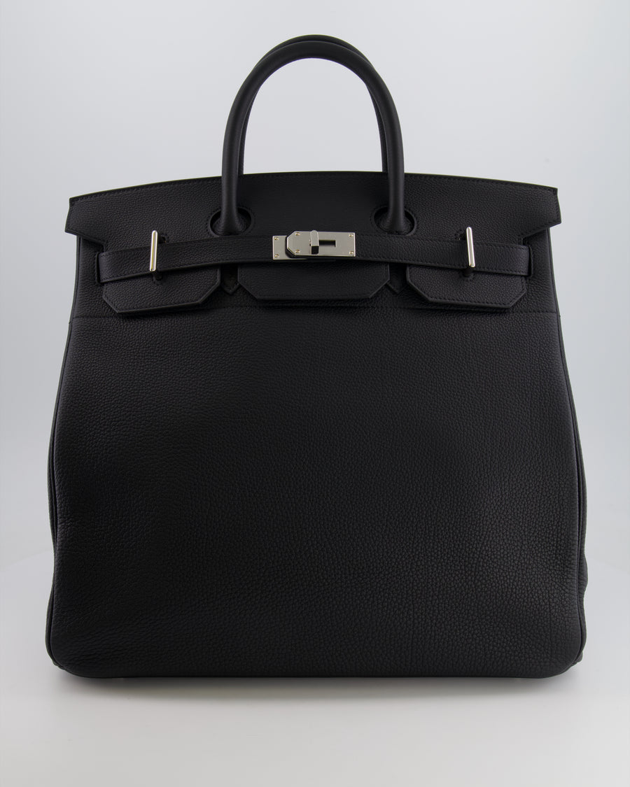 Hermès HAC Bag 40cm in Black Togo Leather With Palladium Hardware