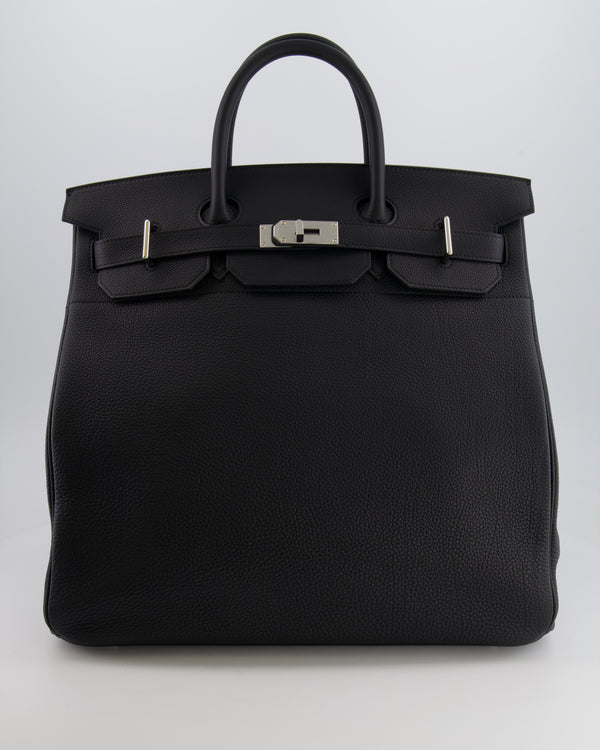Hermès HAC Bag 40cm in Black Togo Leather With Palladium Hardware