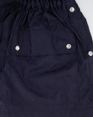 Gucci Navy GG Logo Hooded Rain Coat Size IT 38 (UK 6)