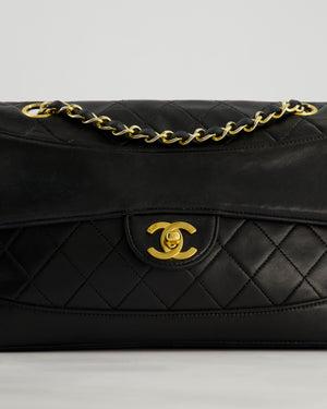 Chanel Vintage Black Classic Small Timeless Classique Flap Bag in Lambskin Leather with 24k Gold Hardware
