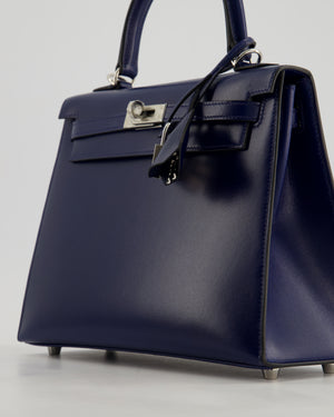 *RARE* Hermès Kelly Sellier 25cm Bag in Bleu Saphir Box Leather with Palladium Hardware