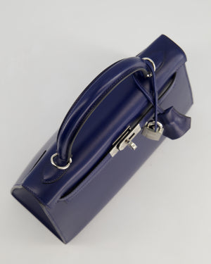 *RARE* Hermès Kelly Sellier 25cm Bag in Bleu Saphir Box Leather with Palladium Hardware