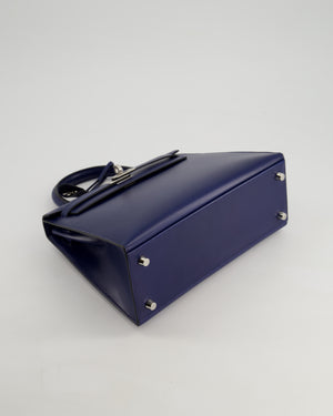 *RARE* Hermès Kelly Sellier 25cm Bag in Bleu Saphir Box Leather with Palladium Hardware