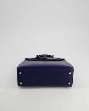 *RARE* Hermès Kelly Sellier 25cm Bag in Bleu Saphir Box Leather with Palladium Hardware
