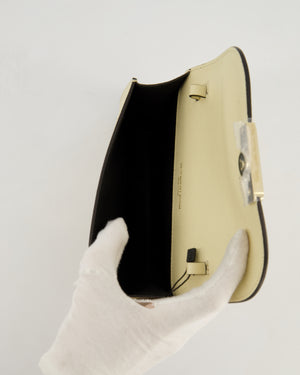 Victoria Beckham Cream Nano Leather B Buckle Cross-Body Bag with Gold Hardware