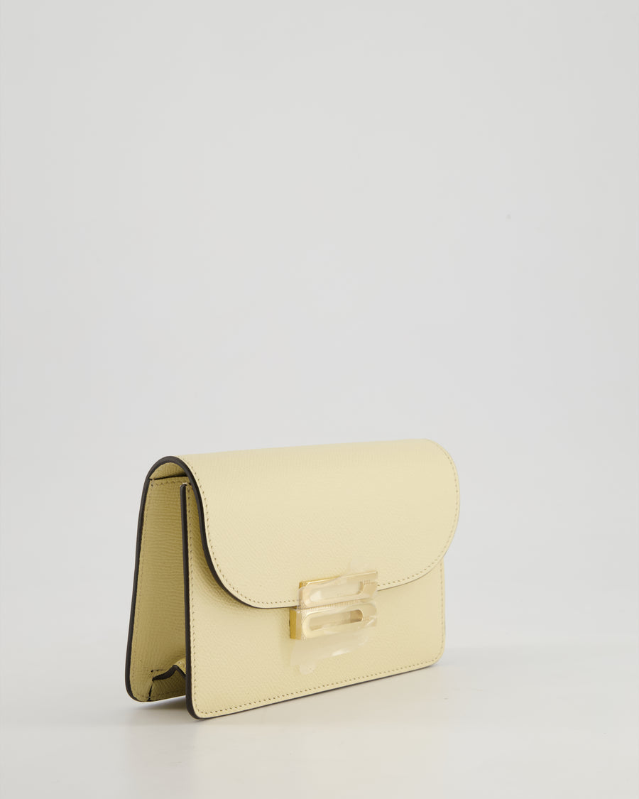 Victoria Beckham Cream Nano Leather B Buckle Cross-Body Bag with Gold Hardware