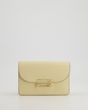 Victoria Beckham Cream Nano Leather B Buckle Cross-Body Bag with Gold Hardware
