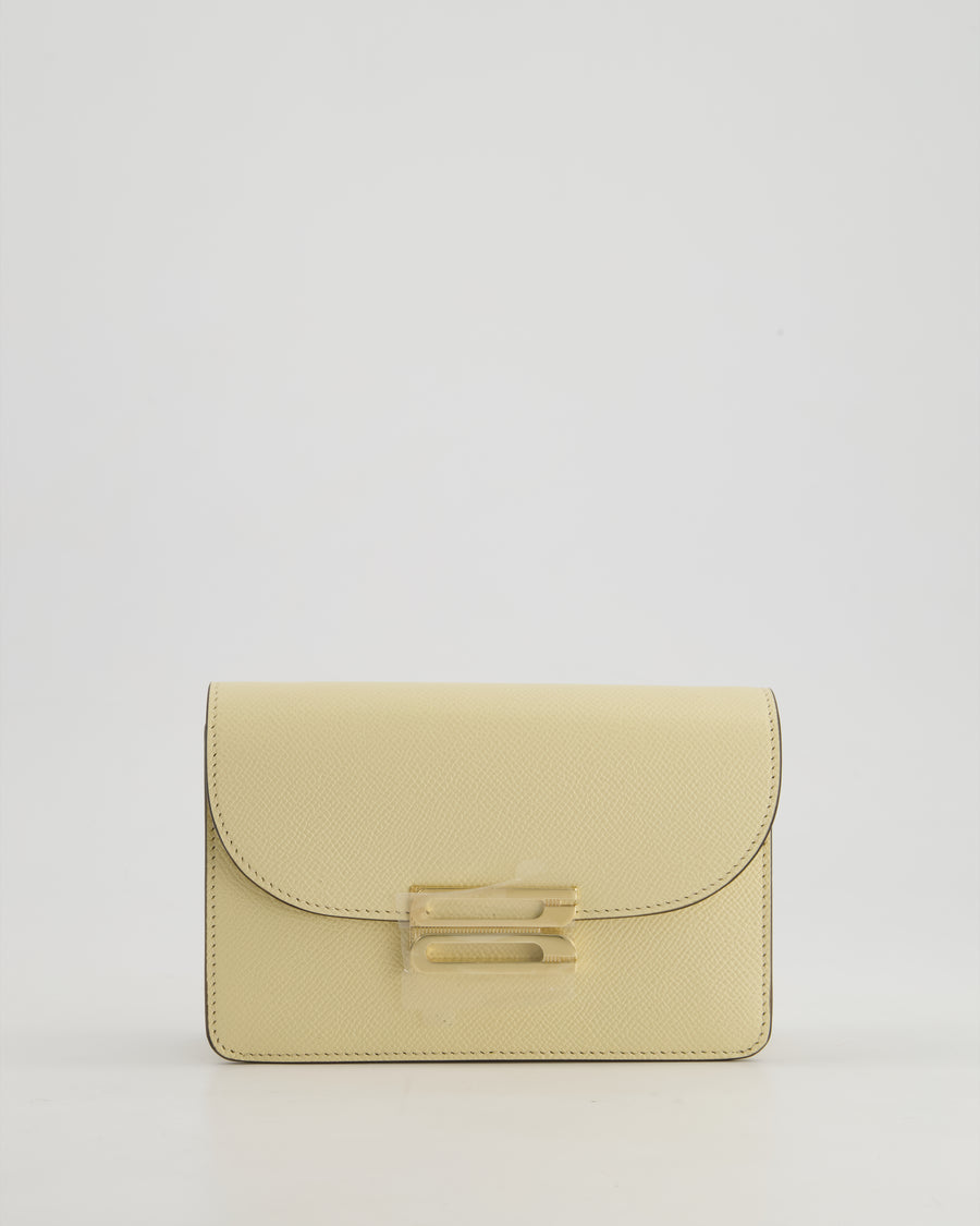 Victoria Beckham Cream Nano Leather B Buckle Cross-Body Bag with Gold Hardware