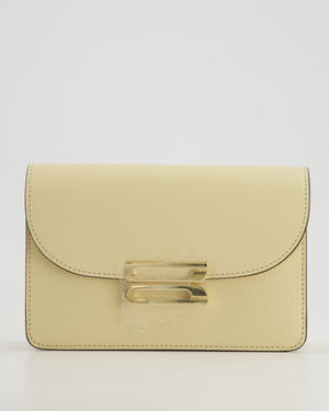 Victoria Beckham Cream Nano Leather B Buckle Cross-Body Bag with Gold Hardware
