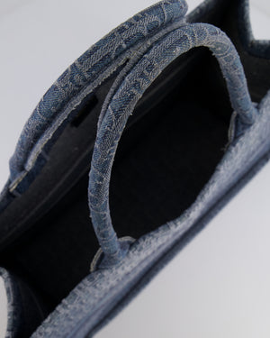 Christian Dior Denim Blue Oblique Canvas Large Book Tote Bag