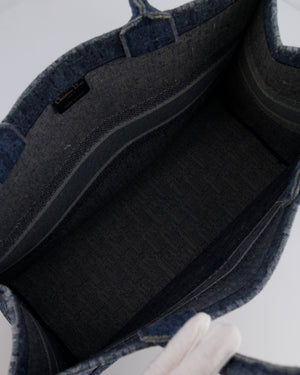Christian Dior Denim Blue Oblique Canvas Large Book Tote Bag