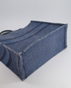 Christian Dior Denim Blue Oblique Canvas Large Book Tote Bag