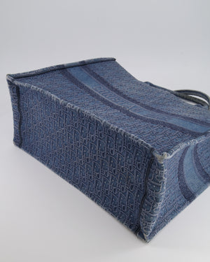 Christian Dior Denim Blue Oblique Canvas Large Book Tote Bag