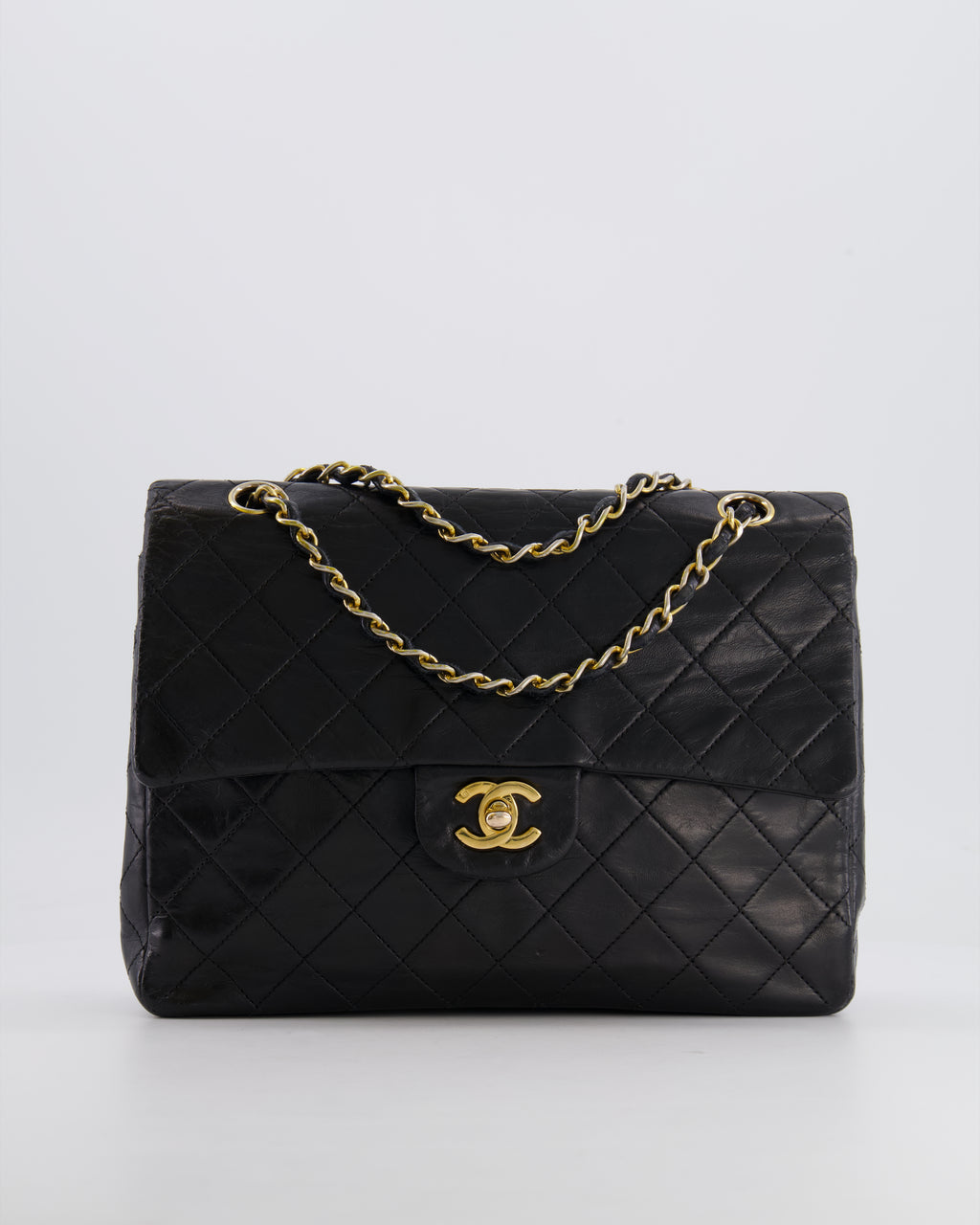 FIRE PRICE* Chanel Black Vintage Medium Double Flap Bag in