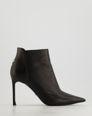 Christian Dior Stiletto Ankle Boots With Silver Metal Heel Detail Size EU 38.5