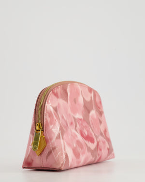 Louis Vuitton PM Cosmetic Pouch in Rose Vernis Monogram Canvas With Gold Hardware