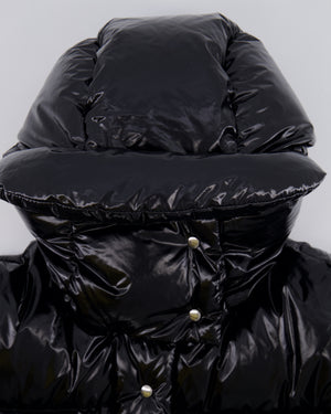 Prada Black Re-Nylon Cropped Puffer Jacket with Logo Detail and Detachable Sleeves Size IT 36 (UK 4) RRP £1,890
