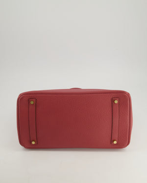 *RARE*Hermès Birkin Retourne 35cm Bag in Bois de Rose Clemence Leather with Gold Hardware