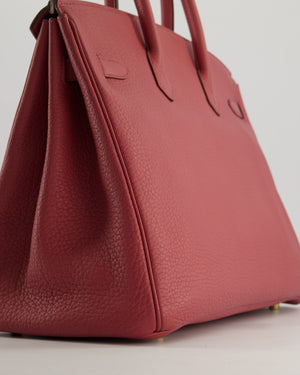 *RARE*Hermès Birkin Retourne 35cm Bag in Bois de Rose Clemence Leather with Gold Hardware