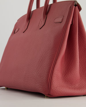 *RARE*Hermès Birkin Retourne 35cm Bag in Bois de Rose Clemence Leather with Gold Hardware