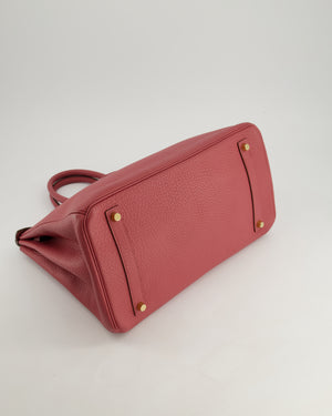 *RARE*Hermès Birkin Retourne 35cm Bag in Bois de Rose Clemence Leather with Gold Hardware