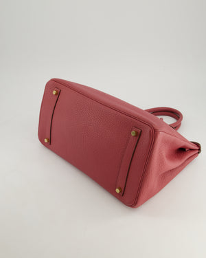 *RARE*Hermès Birkin Retourne 35cm Bag in Bois de Rose Clemence Leather with Gold Hardware