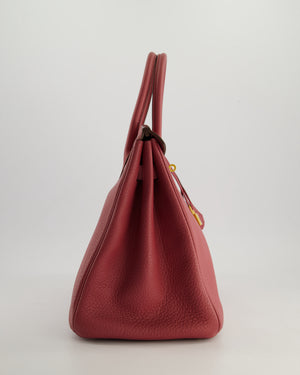 *RARE*Hermès Birkin Retourne 35cm Bag in Bois de Rose Clemence Leather with Gold Hardware